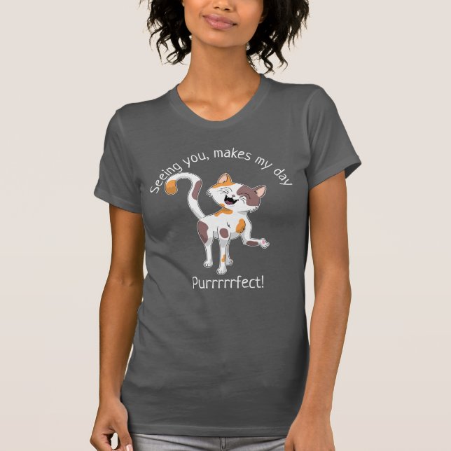 Cute Calico Cat T-Shirt (Front)