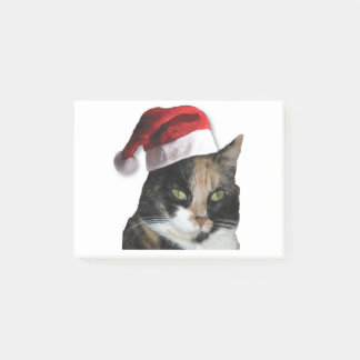Cute Calico Cat Wearing Santa Hat Post-it Notes