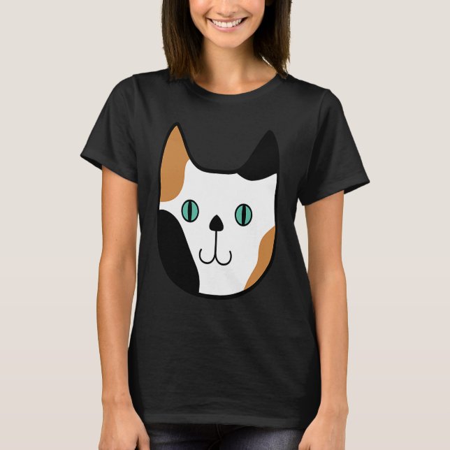 Cute Calico Kitty Cat Fun Adorable Kitten T-Shirt (Front)