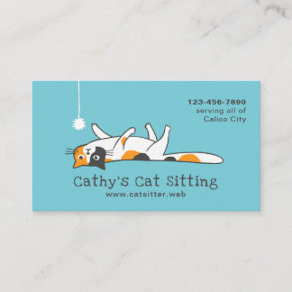 Cute Calico Kitty Cat | Pet Sitting | Animal Care Business Card