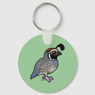 Cute California Quail Key Ring