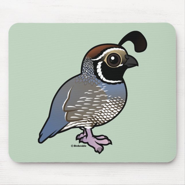 Cute California Quail Mouse Mat (Front)