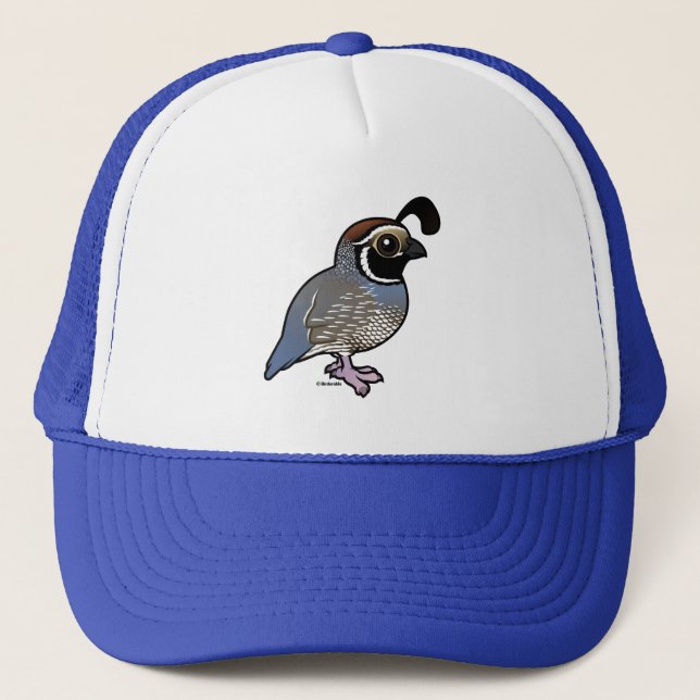 Cute California Quail Trucker Hat (Front)