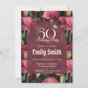Cute Call Lilies Fantasy 10Th Birthday Invitation