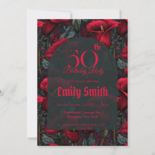 Cute Call Lilies Floral 80Th Birthday Invitation