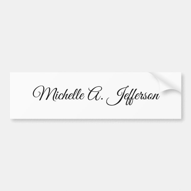 Cute Calligraphy Creative Trendy Custom Name Bumper Sticker (Front)