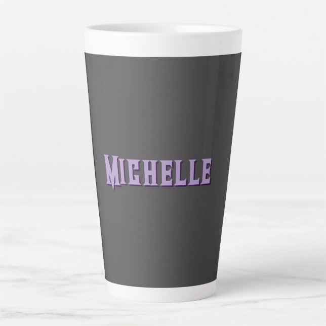 Cute Calligraphy Creative Trendy Custom Name Latte Mug (Front)