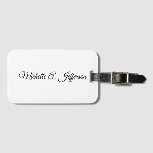 Cute Calligraphy Creative Trendy Custom Name Luggage Tag (Front Horizontal)