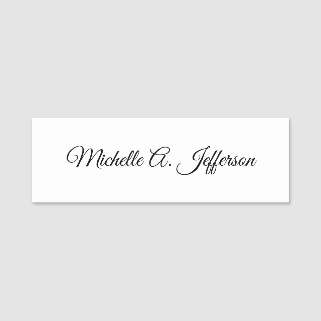 Cute Calligraphy Creative Trendy Custom Name Tag (Front)