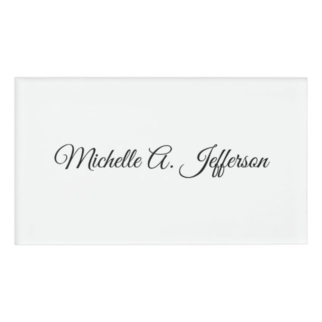 Cute Calligraphy Creative Trendy Custom Name Tag (Front)