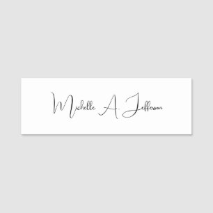 Cute Calligraphy Creative Trendy Custom Name Tag