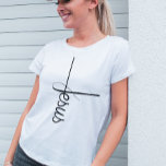 Cute Calligraphy Cross Jesus T-shirt<br><div class="desc">Elevate your faith-inspired fashion with our Jesus T-shirt—a harmonious blend of elegant calligraphy and minimalist typography. This tastefully designed shirt transcends mere clothing; it becomes a wearable expression of your devotion and reverence. **Key Features:** 1. **Elegant Calligraphy:** Our Jesus T-shirt showcases the name of Jesus in exquisite calligraphy, adding a...</div>