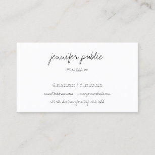 Cute Calligraphy Script Text Modern Simple Trendy Business Card