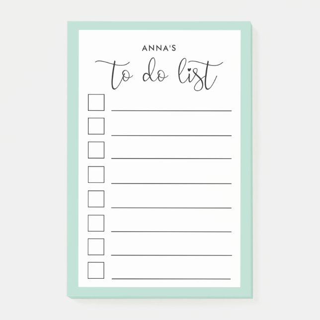 Cute calligraphy To Do list Post-it Notes (Front)