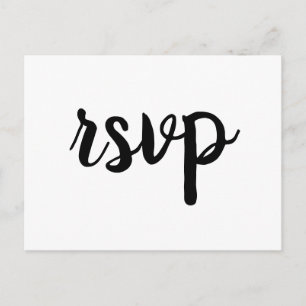 Cute calligraphy wedding rsvp postcards