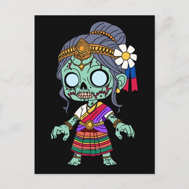 Cute Cambodian Zombie Postcard (Front)