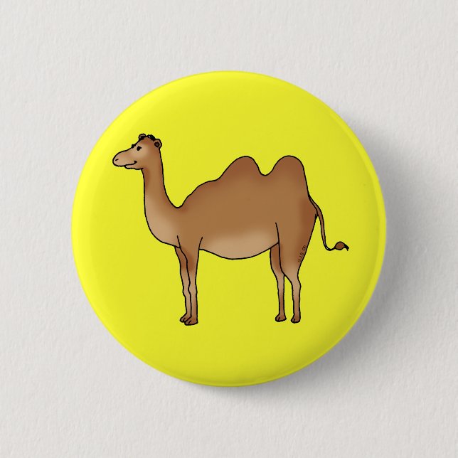 Cute camel 6 cm round badge (Front)
