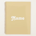 Cute camel beige custom name year monogram planner<br><div class="desc">Cute camel beige custom name year monogram or text personalised elegant chic Planner.
Custom white text on camel beige plain solid colour background.</div>