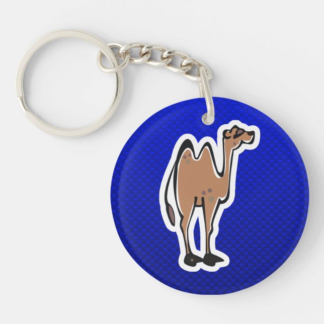 Cute Camel; Blue Key Ring (Front)