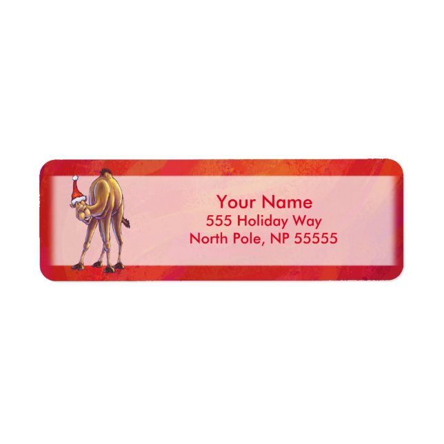 Cute Camel Christmas On Red (Front)