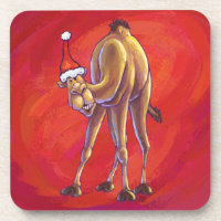 Cute Camel Christmas On Red