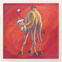 Cute Camel Christmas On Red