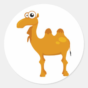 Cute camel classic round sticker