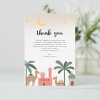 Cute Camel Desert Baby Shower Thank You Card