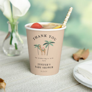 Cute Camel Desert Theme Baby Shower Paper Cups