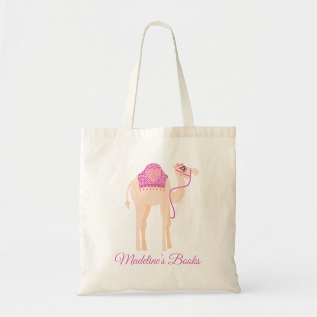 Cute camel girls pink library bag (Front)