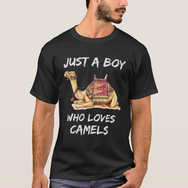 Cute  camel graphic just a boy who loves camels T-Shirt (Front)