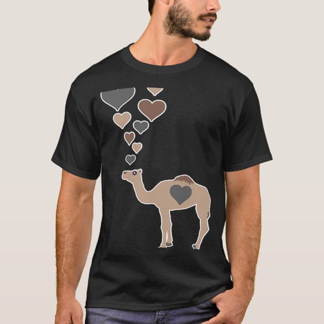 Cute Camel Hearts  Camel  I Love Camels T-Shirt (Front)