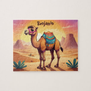 Cute Camel in Desert Personalized Kids Jigsaw Puzzle