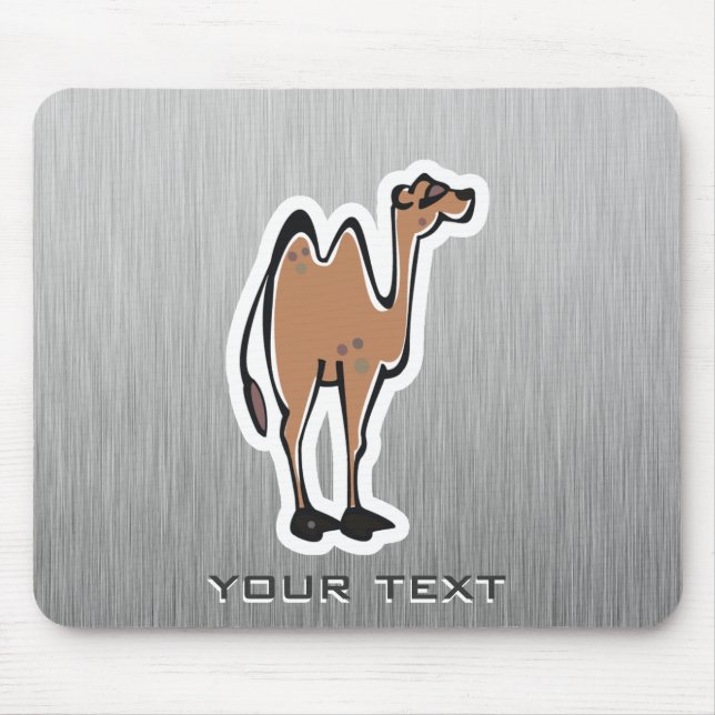 Cute Camel; Metal-look Mouse Mat (Front)