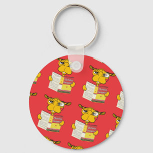 Cute Camel Reading a Book (Adult) Key Chain