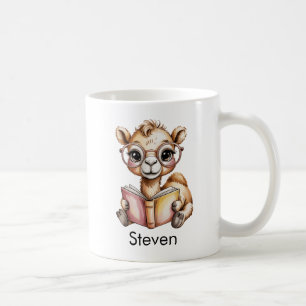 Cute Camel Reading a Book Custom Coffee Mug