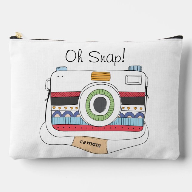 Cute Camera Doodle Oh Snap Accessory Pouch (Front)
