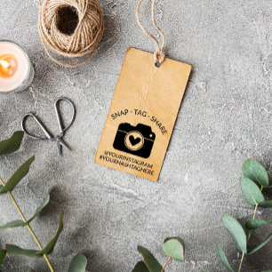 Cute Camera Snap Tag Share Your Hashtag Rubber Stamp
