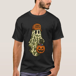 Cute Camo Halloween Ghost Pumpkin Candy Hunter Spo T-Shirt