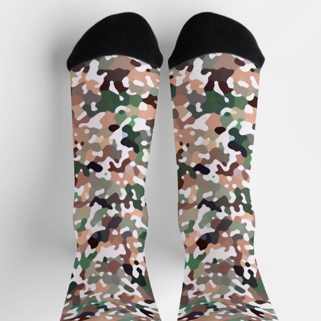 Cute Camo Multicolored Pattern Socks (Top)