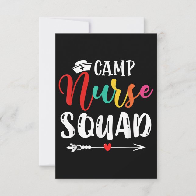Cute Camp Nurse Squad Funny Nurses Matching Card (Front)