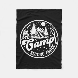 Cute Camp Second Grade Squad Camper Teacher Fleece Blanket