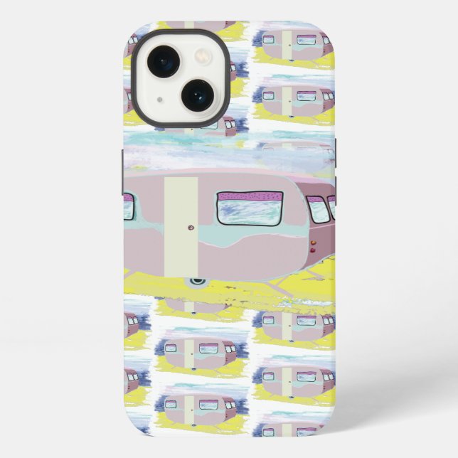 Cute Camper on Beach iPhone Case (Back)