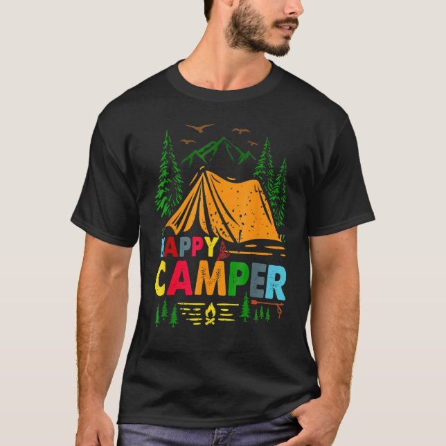 Cute Campfire Happy Camper Camping   Men Women Kid T-Shirt (Front)
