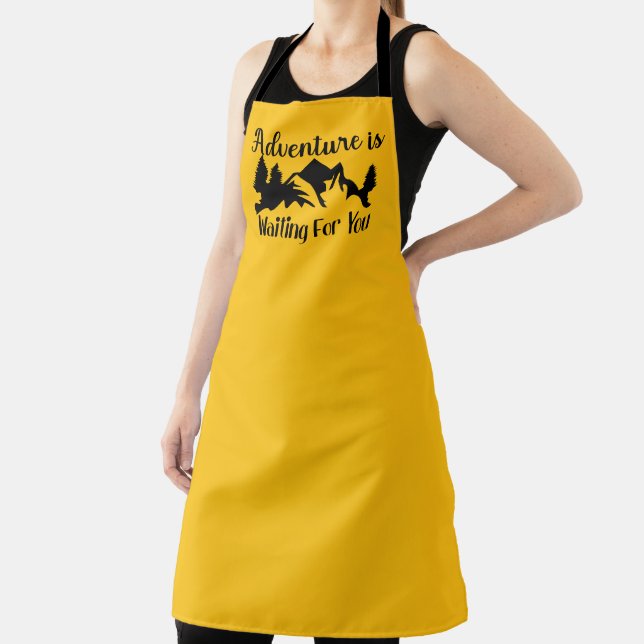 Cute camping adventure awaits word art  apron (Insitu)
