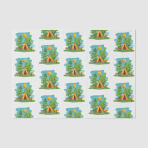 Cute Camping, Hiking and Nature Outdoors  Tissue Paper