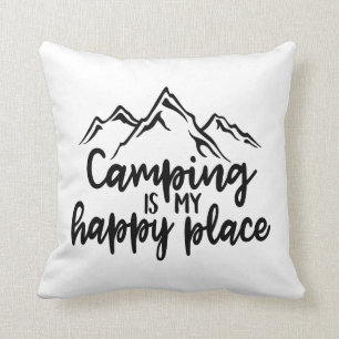 Cute Camping is my happy place decor pillow