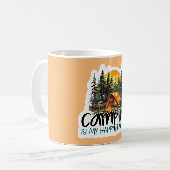 Cute Camping is My Happy Place Travel  Coffee Mug (Front Left)