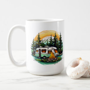 Cute camping lovers add monogram  coffee mug