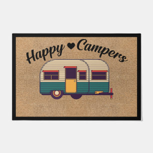 Cute Camping Quotes Rug, Happy Campers Doormat